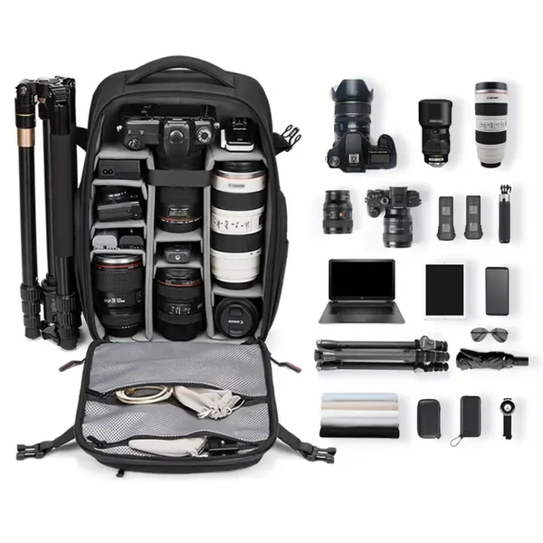 Large Black Photography Backpack